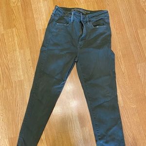 American Eagle super high rise green jeggings